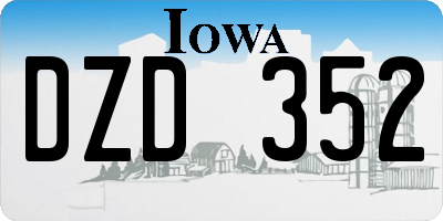 IA license plate DZD352