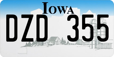 IA license plate DZD355