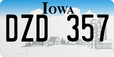 IA license plate DZD357