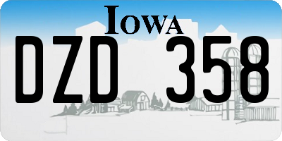 IA license plate DZD358