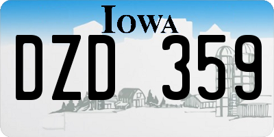 IA license plate DZD359