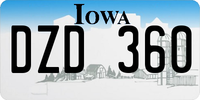 IA license plate DZD360