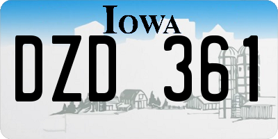 IA license plate DZD361