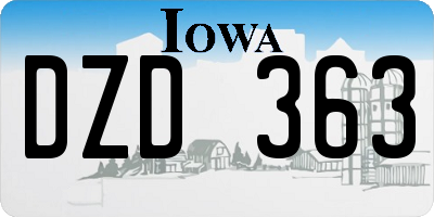 IA license plate DZD363