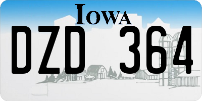 IA license plate DZD364