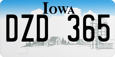 IA license plate DZD365