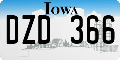 IA license plate DZD366