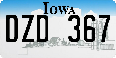 IA license plate DZD367