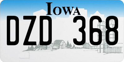 IA license plate DZD368