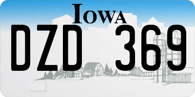 IA license plate DZD369