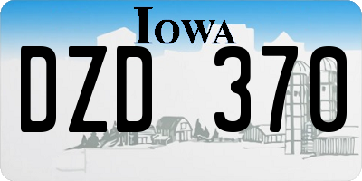 IA license plate DZD370