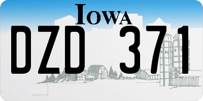 IA license plate DZD371