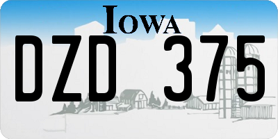 IA license plate DZD375