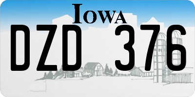 IA license plate DZD376