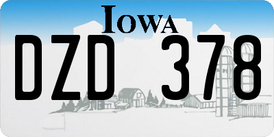 IA license plate DZD378