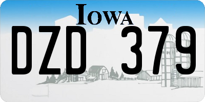 IA license plate DZD379