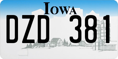 IA license plate DZD381