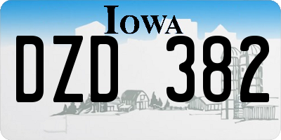 IA license plate DZD382