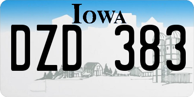 IA license plate DZD383