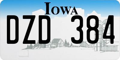 IA license plate DZD384