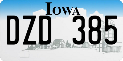 IA license plate DZD385