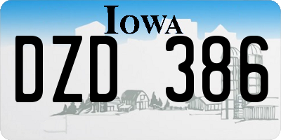 IA license plate DZD386