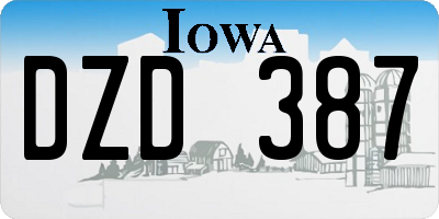 IA license plate DZD387