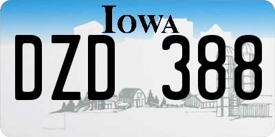 IA license plate DZD388