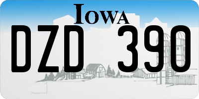 IA license plate DZD390