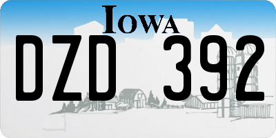IA license plate DZD392