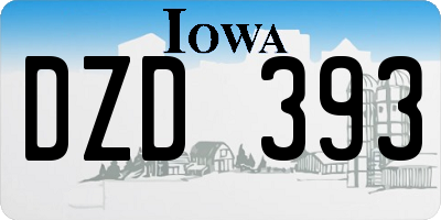 IA license plate DZD393