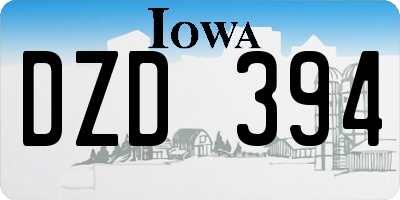 IA license plate DZD394