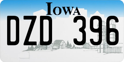 IA license plate DZD396