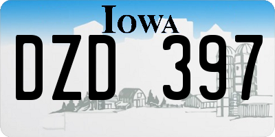 IA license plate DZD397