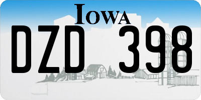 IA license plate DZD398