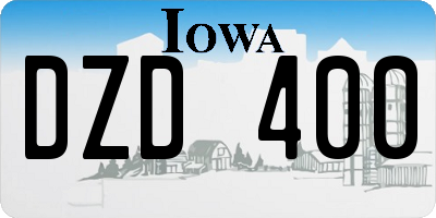 IA license plate DZD400