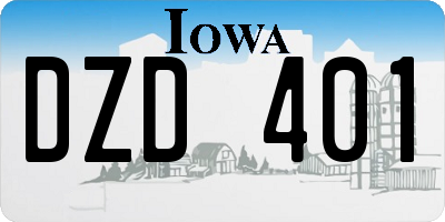 IA license plate DZD401