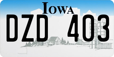 IA license plate DZD403