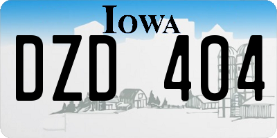 IA license plate DZD404