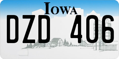 IA license plate DZD406