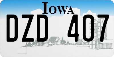 IA license plate DZD407