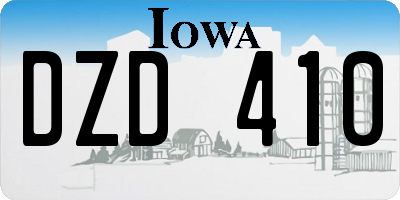 IA license plate DZD410