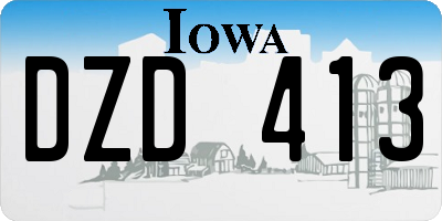 IA license plate DZD413