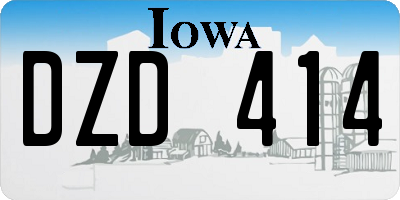 IA license plate DZD414