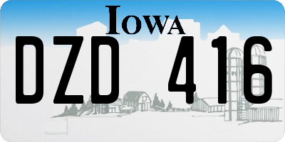 IA license plate DZD416