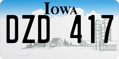 IA license plate DZD417