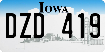 IA license plate DZD419