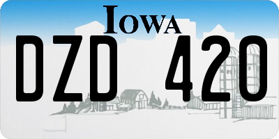 IA license plate DZD420
