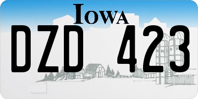 IA license plate DZD423