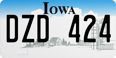 IA license plate DZD424